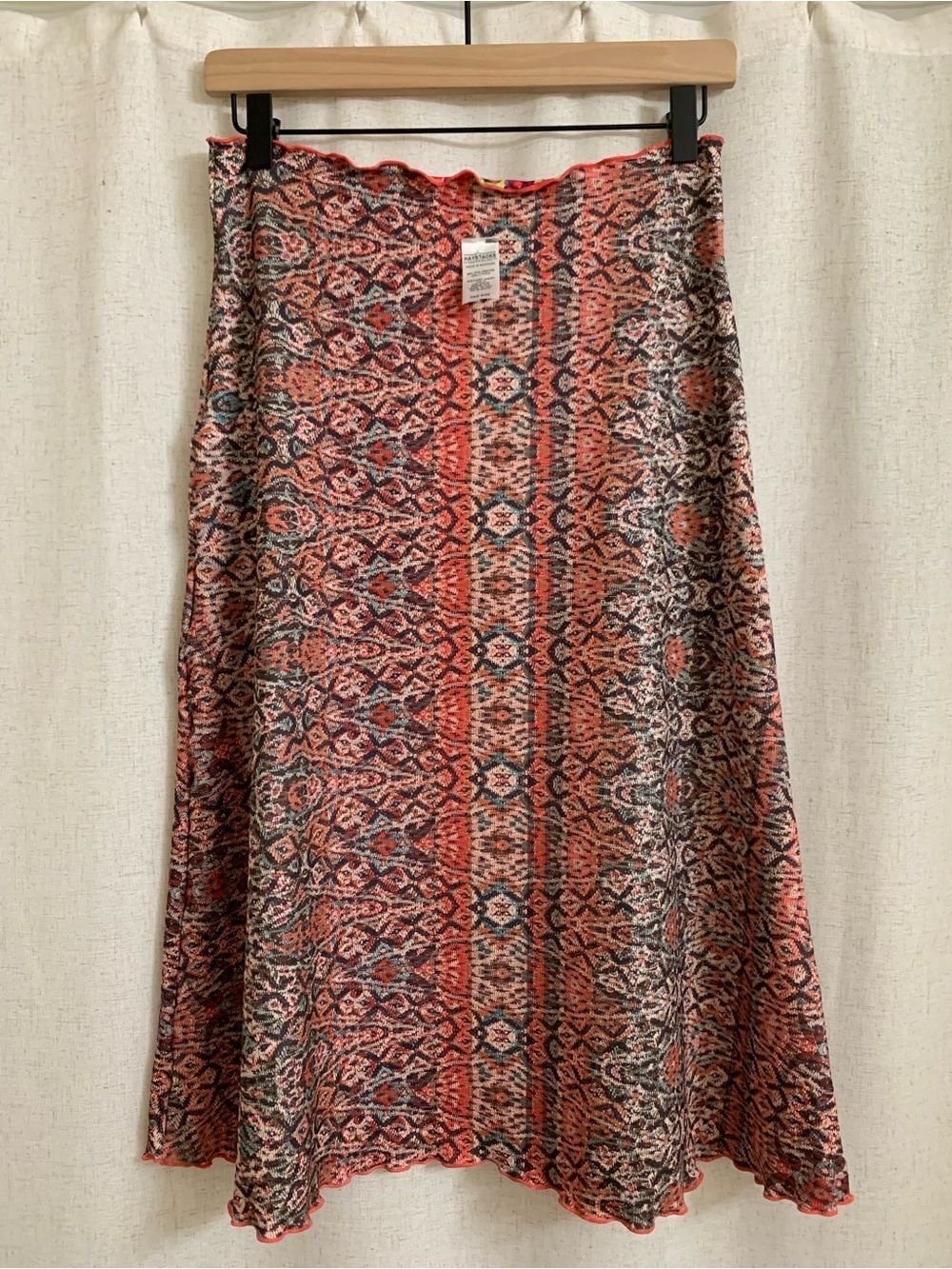 Haystacks Michigan Reversible Bias Long Floral A-Line Midi Skirt in Pink Multi - Picture 6 of 6